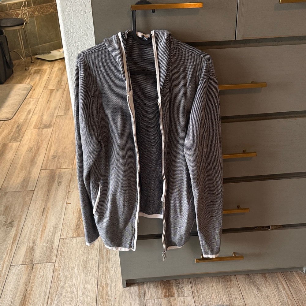 Theory Gray Zip-Up Men's Sweater